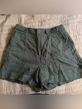 NWOT Madewell Black Linen Trouser Shorts
